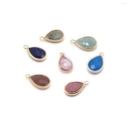 Pendant Necklaces Natural Stone Pendants Water Drop Shape Faceted Healing Crystal Agate For Jewelry Making Necklace Decoration
