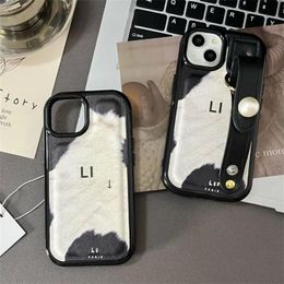 Luxury Brand Cell Phone Case For IPhone 14 Plus 13 Promax 12 Pro 11 Phone Cases Women Letter Back Cover Leather Wristband IPhone Case