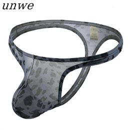 Sexy Hot G String Men And Thong Transparent Leopard Printed Underwear Erotic T Back Jockstrap Plus Size M XXL