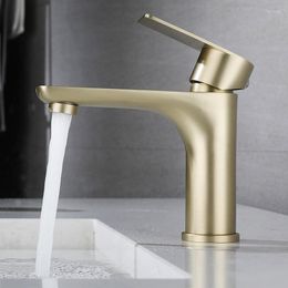 Bathroom Sink Faucets Brushed Gold/Chrome/Gunmetal/Black Stainless Steel Basin Faucet Cold And Water Mixer