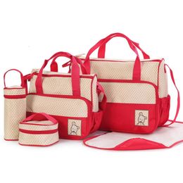 Diaper Bags 5pieceset diaper bag set multifunctional baby pregnant mother handbag large capacity Organiser 231117