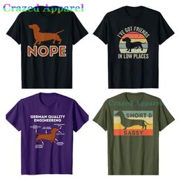 Mens TShirts Dachshund Funny Gift for Lover Retro Vintage Wiener Dog I Live Got Friendss in Low Places 230417