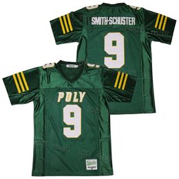 High School Football 9 JuJu Smith-Schuster Jersey Long Beach Polytechnic Jackrabbits Moive Pure Cotton HipHop College Pullover Breathable Stitched Team Green