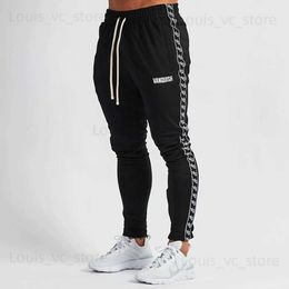 Men's Pants Fitness Sports Pants Men's Fitness Loose Running Sports Training Pants 2023 Pull Rope Letter Edge Strip T231118