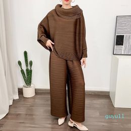 Women's Two Piece Pants SuperAen Pleated Set 2023 Spring And Summer Style