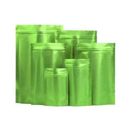 Packing Bags Matte Green Aluminum Foil Stand Up Bag Grip Seal Tear Notch Doypack Food Snack Coffee Bean Storage Pack Pouches Lx4225 Dh8Ca