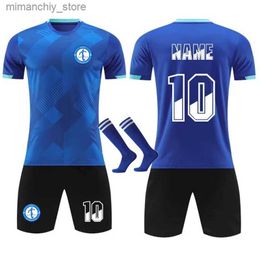 Collectable Men's Football T-shirt Sets Children Football Jersey Shorts With Pockets Custom Soccer Shirt Kits Kids PlayBall Uniform 2XS-5XL Q231118