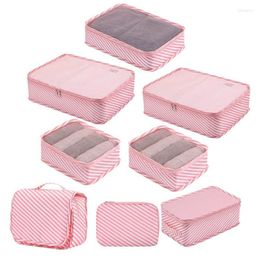Storage Bags Travel Bag 8Pcs Cosmetics Makeup Toiletry Wash Pouch Accessories Clothes Shoes Suitcase Luggage Organizer