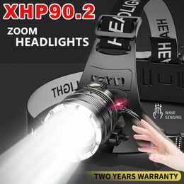 Headlamps ZK40 30000LM upgraded headlight sensor XHP90 fishing 18650 battery USB rechargeable flashlight 231117