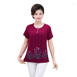 Women's T Shirts Summer Women Clothing Floral Short Sleeve Pullover Top O-neck Tee Shirt Femme T-shirt Camisetas Mujer Haut