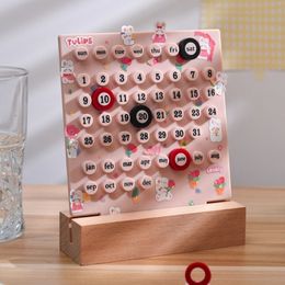 Calendar DIY Creative DIY Ferrule Table Calendar Acrylic 3 Ring Manual Desk Calendar With Stickers Home Decoration Gift Set 230418