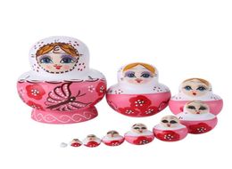 10layer Matryoshka Nesting Doll Wooden Russian classicMini 10layer Butterfly Girl Dolls Pure Handicrafts Home Decoration327W5820962