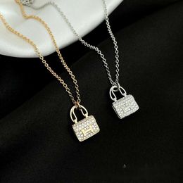 Von Blogger empfohlen: Sterling Silber Full Diamond Love Family Halskette, weiblicher Anhänger, vergoldet mit Roségold, gerade