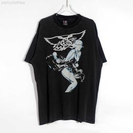 Men's Tshirts Saint Michael Ss Men Women t Shirt Washed Distress Vintage Hip Hop High Street Casual Oversized Tees