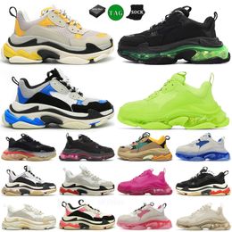 2024 triple s men women designer casual shoes platform sneakers clear sole black white grey red pink blue Royal Neon Green men s trainers Tennis