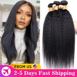 Hair Bulks Kinky Straight Bundles 100 Extension For Black Women 1 3 4 PCS Wholesale Vendor Yaki Natural Human 230417