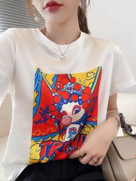 Women's TShirt White Silk Tshirt Women's Round Neck Satin Tshirt Summer Shortsleeved Girl Shirt Spring and Summer Simple Trend Top Women 230417