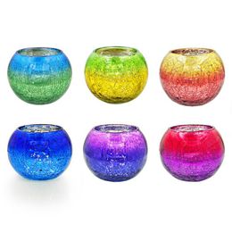 Candle Holders Gradual Coloured Glass Candlestick Home Decoration Romantic Ornaments Drop Delivery Garden Dhgarden Dhq8N