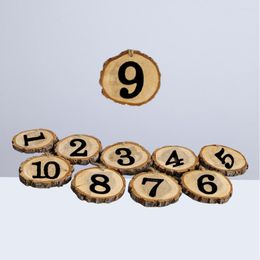 Party Decoration 10pcs Tree Slice 1- 10 Table Numbers Unfinished Wooden Sign