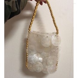 Evening Bags Brand Designer Handbags Handmade Beaded Retro Pearl Bag Woven Female Diagonal Mobile Phone Bucket Clutch