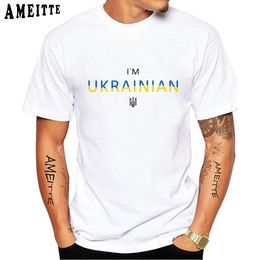 Mens TShirts Ukrainian Emblem Ukraine Flag Tshirt Im Large Graphic T Shirt Men Short Sleeve Boy Casual Tees White Tops 230417