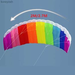 Kite Accessories 2/2.7m High Quality Dual Line Parafoil Parachute Sports Beach Kite Soft Parafoil Surfing Kite Large Outdoor Beach Flying KiteL231118