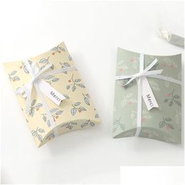 Gift Wrap Box Paper Pillow Packing Birthday Present Boxes Floral Pattern Fashion Fresh Style Candy Ct0140 Drop Delivery Home Garden Dhs1G