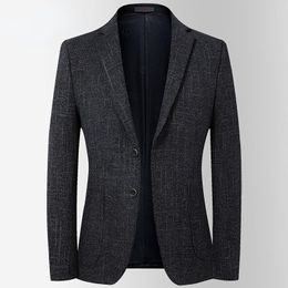 Men's Suits Mens Blazer Jacket 2023 Woollen Suit Men's Autumn Winter Korean Elastic Casual Small Slim Trend Top