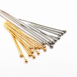 22 25 30mm 316 Stainless Steel Gold Silver Plated Ball Head Pins Findings Jewellery Making 24-Gauge 50PCS/LOT Jewellery MakingJewelry Findings Components