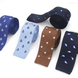 Bow Ties Men's Knit Design Embroidered Knitted For Men Fashion Necktie Gravata Star Wedding Pattern Cravate Knitting