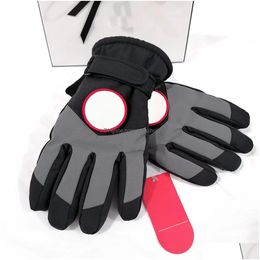 Motorcycle Gloves Professional Mens Ski Designer Men Five Fingers Warm Winter For Outdoor Sports Tactical Cold Windproof Drop Delive Dh3Ek