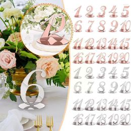 Party Decoration 10pcs 1-10/11-20 Number Acrylic Table Numbers DIY Romantic Gold Sign Seat Card For Wedding Birthday I8D6