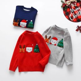 Pullover Christmas 2023 Sweaters Baby Boy Girl Cartoon Knit Warm Kids Clothes Autumn Winter Children Xmas 231117