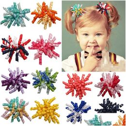 Hair Accessories Fashion Curly Grosgrain Ribbon Rope Baby Girls Bands Gifts Wave Point Rainbow Infant Rubber Drop Delivery Kids Mater Dh9Ih