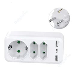 Power Cable Plug KR Adapter EU Socket AC Outlet USB Charging Ports Euro Strip Converter Wall 231117