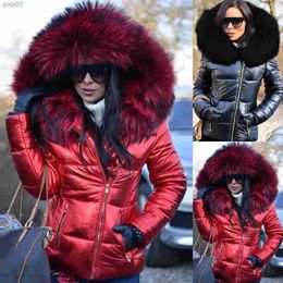 Women's Down Parkas Parka Women Plus Size Coats 2020 Winter Down Clothes Faux Fur Hood Zipper Pocket Warm Parkas Jackets Woman Outdoor OuterwearL231118