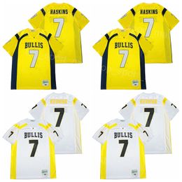 High School Football 7 Dwayne Haskins Jersey Bulldog Men Moive Yellow White Team Colour Away Embroidery Sport Breathable College Pullover Retro University
