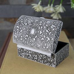 Jewelry Pouches Vintage Metal Box Small Trinket Storage Organizer Chest Ring Case For Girls Women