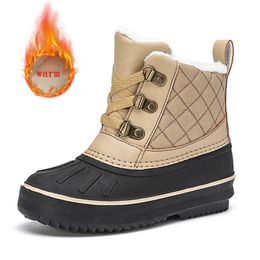 Boots Waterproof Boys Girls Snow Kids Winter Shoes Teenager Children Plush Soft Sole AntiSlip Student Size 2737 231117