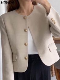 Women's Suits Blazers VONDA Women Elegant 2023 Femininas Sexy r Color Party Coat Long Sleeve Female Fashion Oversized 230418