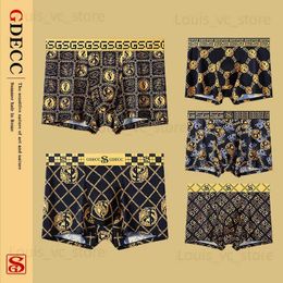 Underpants Summer Thin Men's Underwear Ice Silk Comfortable Soft Breathable Vintage Fashion Printed Antibacterial Underwear/Bag/Box T231118