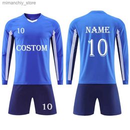 Collectable Customized Adult Children Football Jerseys Uniforms Long Seves Tracksuit Boys Girls Soccer Goalkeeper Clothes Training Sets Q231118