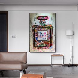 Graffiti Art Perfume Canvas Painting Street Art Fashion Women Prints and Poster Wall Art Picture for Living Room Home Decor
