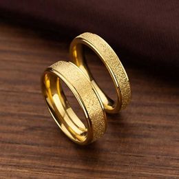 Band Rings Fashion 4mm6mm Stainless Steel Frosted Pearl Sand Ring Men and Women Titanium Steel Ring Couple Ring Wedding Engagement Jewellery AA230417