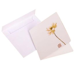 Greeting Cards Wholesale Creative Classical Chinese Small Greeting Cards White Mes Diy Folding Birthday Christmas Years Day Blessing C Dhn6A