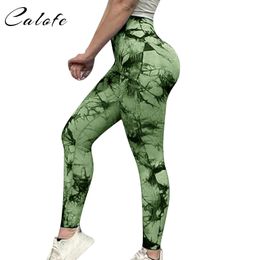 Yoga Outfit Seamless Tie Dye Leggings Spandex Shorts Woman Fitness Elastic Breathable Hiplifting Leisure Sports Lycra Tights 231117