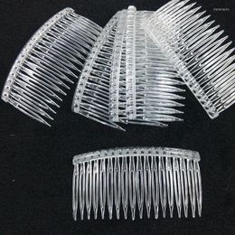 Headpieces 10 Pcs/set Bride Tiara Veil Comb Plastic Black White Transparent Fork Combs Hair Accessories