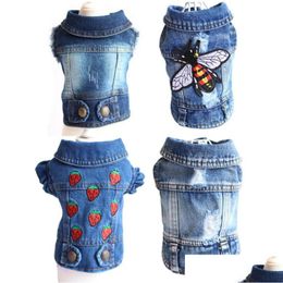 Dog Apparel Denim Dog Apparel Clothes Cowboy Pet Puppy Clothing For Small Dogs Jeans Jacket Pets Vest Coat Outfits Xs-2Xl Drop Deliver Dho5S