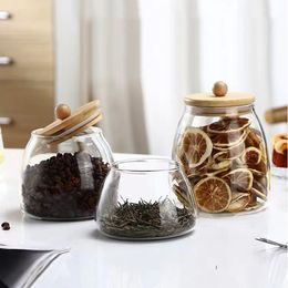 Storage Bottles Jars Spherical Glass Food Container with Cork Lids Large Capacity Sealed Pot Jar for Kitchen Organiser tools 230418