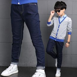 Jeans Kids Boys Jeans Trousers Spring and Autumn Children's Pants Baby Boy Jeans Navy Blue Colour 3-10 Ages 230418